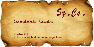 Szvoboda Csaba névjegykártya